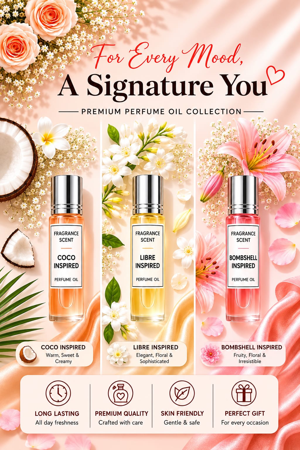 The Fragrance Scent Signature Trio: Premium Roll-On Set